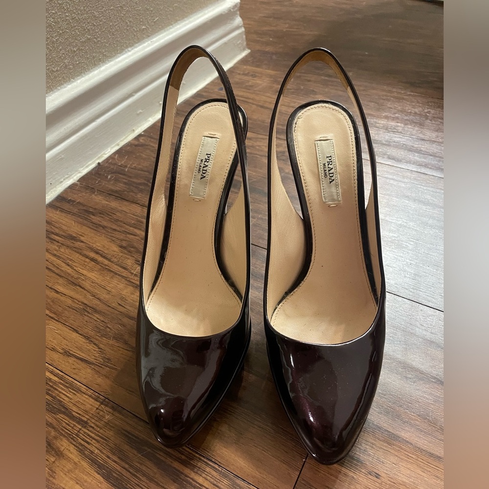 Prada Patent Leather Slingback Pumps 37 - Picture 6 of 17